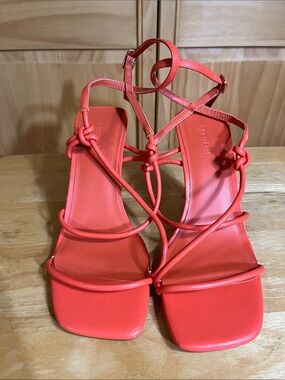 Open Edit Coral Strappy Square-Toe Sandals